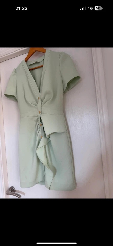 Sandro Mint Mini Dress Size Xs Excellent Condition Holiday Summer Trendy - Image 2 of 4