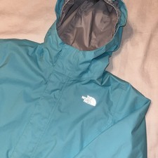 The North Face M Girl  s 10-12 DryVent Rain Jacket Teal Windbreaker Hooded