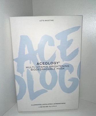 Aceology Multi Vitamin Brightening Biodegradable Mask 4 Pack Face Treatment