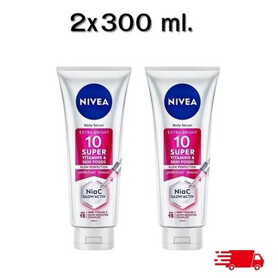 Nivea Extra Bright 10 Super Vitamins Skin Foods Serum SPF15, Jumbo Size 300ml