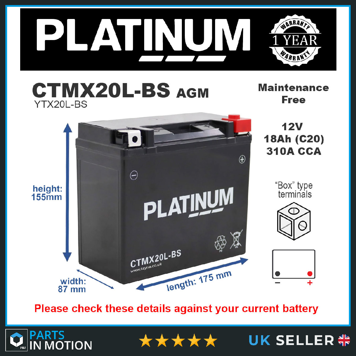 Motorcycle Battery for Harley Davidson XL Sportster 883 1200 Replaces YTX20L - Image 12