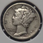 Photo of a 1920-D Mercury Dime from an eBay listing that sold on Jul 13, 2026