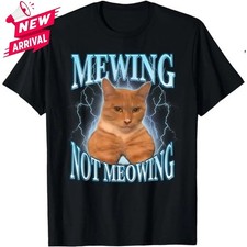 Funny Cat Meme Mewing LooksMax Meowing cat Trend T-Shirt, Size - All Size