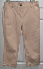 Chico s Crop Capri Pants Pockets Flat Front Belt Loops Pink Sz 1