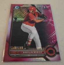 2022 Bowman Chrome Pink 1st #BCP-93 Braylin Minier Cincinnati Reds /199
