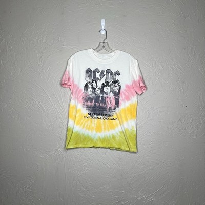 AC DC Highway to Hell 1979 Tour Tie Dye T-Shirt Small