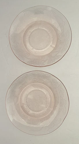 Lot of 2 Vintage Macbeth-Evans Dogwood Pink Depression Glass Saucers SALE!