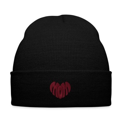 Stickerei Mom Rotes Herz Bestickte Wintermütze