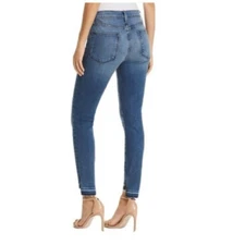 FRAME Le High Skinny High Rise Skinny Jeans Split Hem Blue Size 26