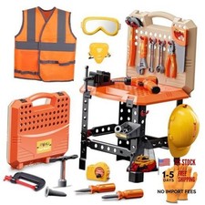 Kids Tool Bench Set, 95PCS Toddler Tool Workbench with Electronic Drill Orange