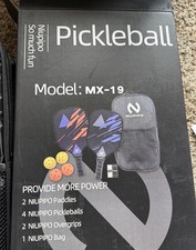 Niupipo MX-19 Pickleball 2-Paddle Set with Case 4 Balls New
