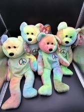 Ty Beanie Babies 1996 Peace The Bear with tags-LOT OF 4