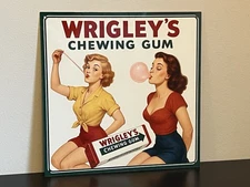 Wrigley’s Chewing Gum Pinup Girl Advertising  Vintage Style Metal Sign