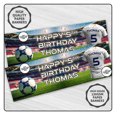 Personalised Football Birthday Banner Any Name Age Team - Custom Kids Party 3