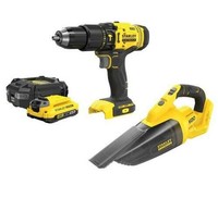 Stanley Akkuschrauber-Set V20 SFMCK219D1 Mit 2X 2,0Ah Akkus