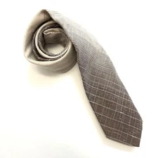 Vintage 70s Dino Orsini Brown Ombré Silk Blend Short Length Tie 3”