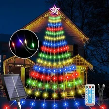 200 LED Christmas Tree Waterfall Lights for Indoor Outdoor Solar Energy Powered