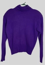 VTG Carson Pirie Scott Lambswool Blend TurtleNeck Sweater Women Size L Purple