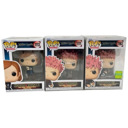 Funko Pop Jujutsu Kaisen Yuji Itadori Nobara Kugisaki Lot of 3 Figure Animation