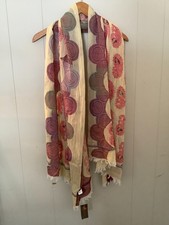 Anu Lightweight Soft Embroidered Boho Ethnic Colorful Scarf Wrap 27" X 72" NEW