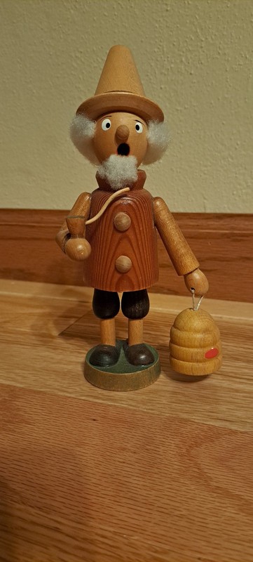 Vintage BeeKeeper German Carved Wood Smoker Incense Burner