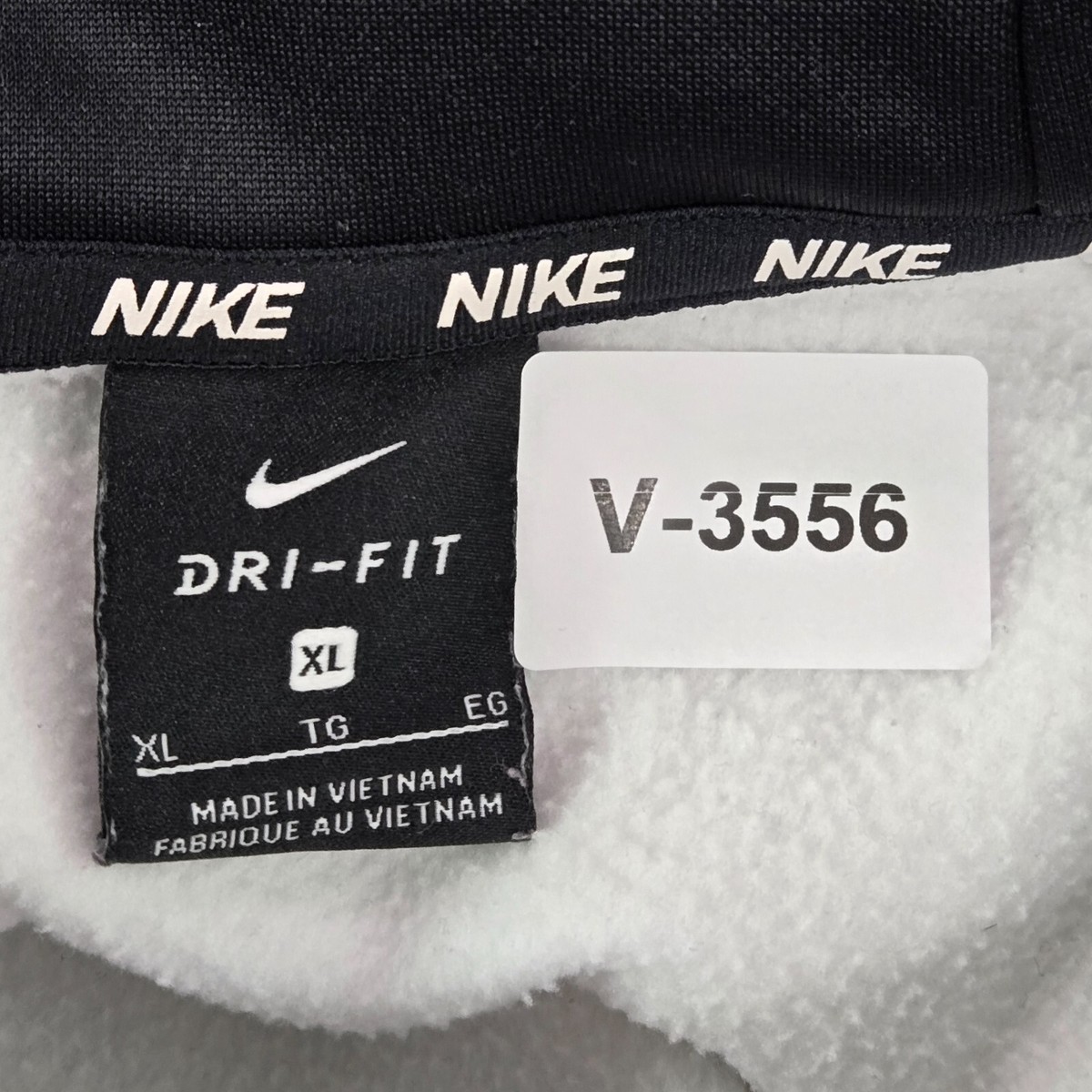 Nike Men Sweatshirt XL White Hoodie Logo Tri Flow Dri Fit Long Sleeve View 2