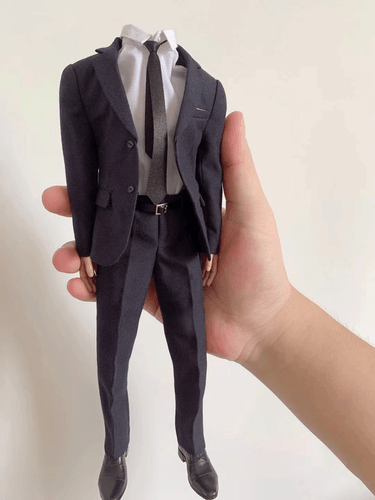 (ONLY CLOTHES) 1/6 Scale Soldier Dark Blue Suit Model for 12'' Male Figure - Picture 1 of 8