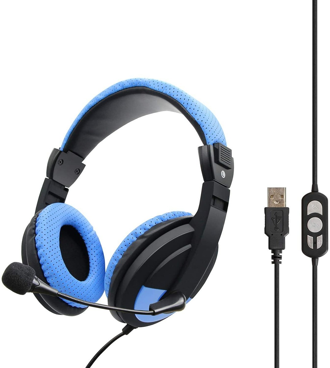 VCOM USB Headset with Microphone Wired Over Ear Stereo PC