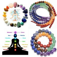 Healing Reiki 7 Chakras Yoga Natural Gemstone Round Beads 16" 4mm 6mm 8mm 12mm