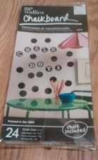 Wallies Peel and Stick Black Chalkboard Dots, Set of 24 - 2.75" with Chalk