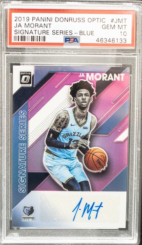 JA Morant [Blue] #JMT 2019 Panini Donruss Optic Signature Series card