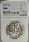 1941 NGC MS64 PQ+ Walking Liberty Half Dollar