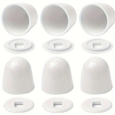 6pcs Premium Round Universal Toilet Bolt Caps - Easy Push-On Installation with E
