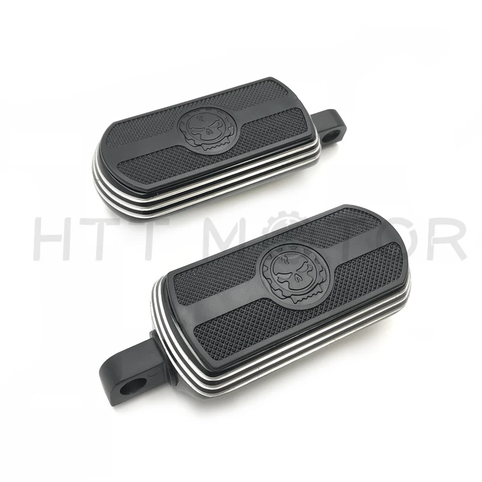 Black Gear Skull Front or Rear Foot peg Footrest For 84-17 Harley Sporster - Image 3 of 4
