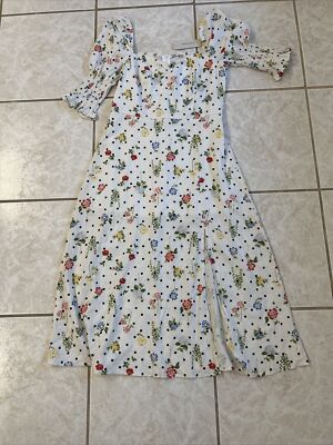 Francesca's Miami Floral Dress w Sleeves Boutique Size Medium NWT $60 Fast Ship