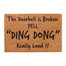 Ding Dong Large Indoor Outdoor Mat Non Slip Coir Doormat Front Door Matt Rug UK