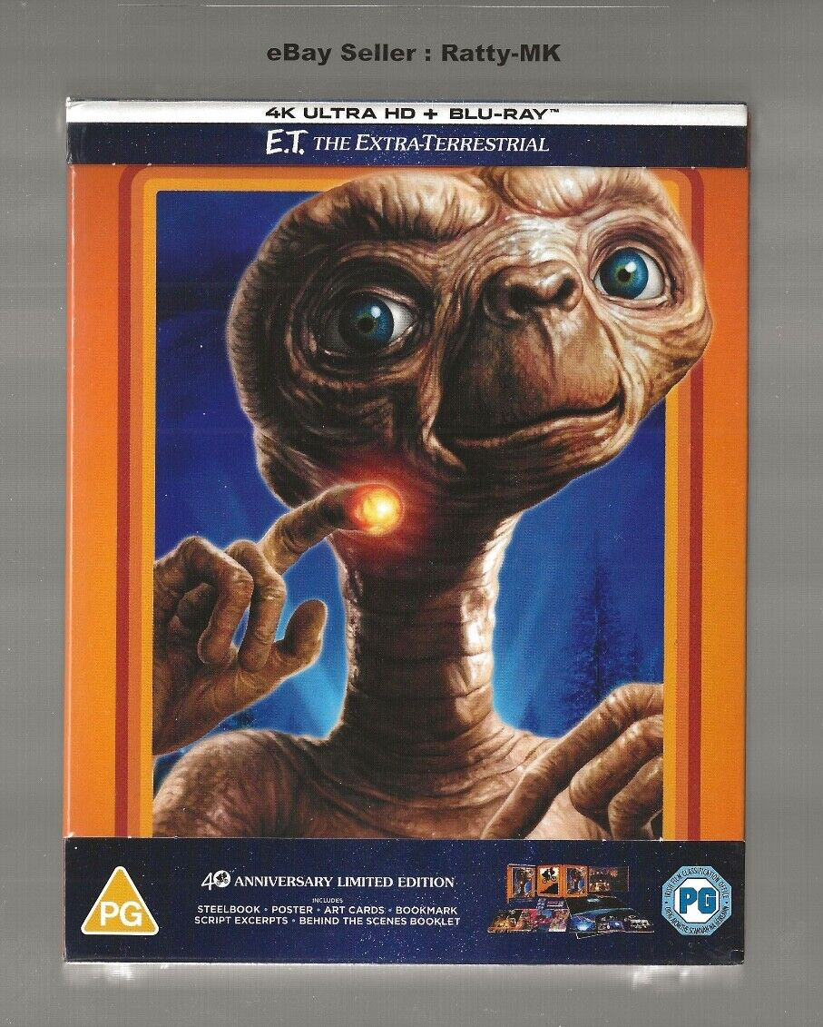 E.T. THE EXTRA-TERRESTRIAL - 40th ANNIVERSARY EDITION 4K BLU RAY STEELBOOK - NEW