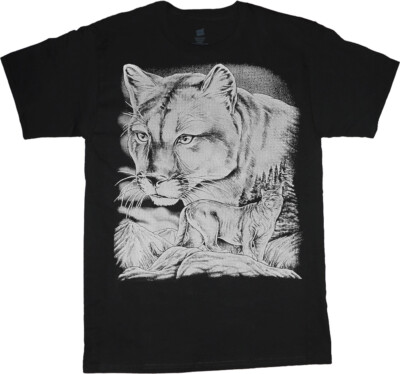 #ad Mountain Lion Cougar Panther T shirt Mens Graphic Tee $14.95