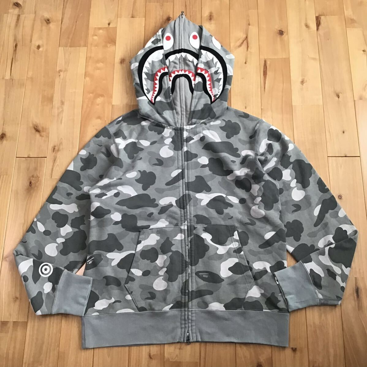 BAPE camo Double Shark full zip hoodie Gray A Bathing Ape BAPE camo Double Shark full zip hoodie Gray A Bathing Ape
