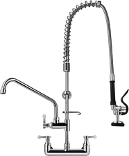Commercial Sink Faucet with Sprayer 36" Height 8" Adjustable Center, Commercial