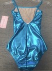 Childs Size 12/14 Blue Metallic Gymnastics Dance Bodysuit Camisole Leotard NWT — photo 2