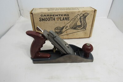 Vintage Wards Power Powr Kraft 9'' Wood Plane 2'' Cut # 84-3510 USA Smooth Bottom