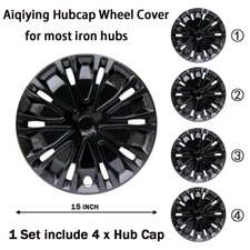 For Hubcap Wheel Replacement R15 Rim Hub Caps Universal Wheel Rim Black
