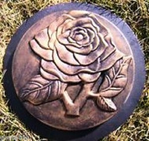 Rose stepping stone mold concrete plaster mould 13.5" x 1.5