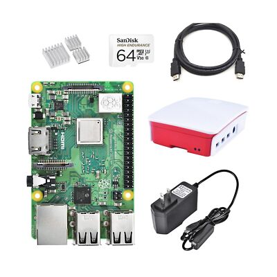Raspberry Pi 3 B+ (B Plus) Starter Kit(32 GB, Official Raspberry Pi 3b+ Red W...