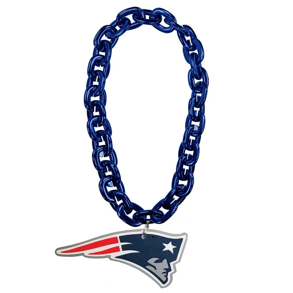 FANFAVE New England Patriots NFL Fan Chain Necklace Foam Made in USA 3 Colors!