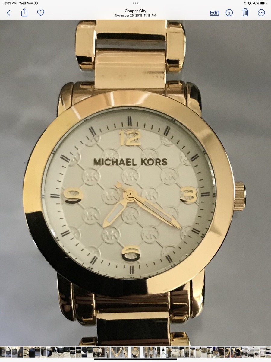 Michael Kors watch USED Mk Michael Kors Gold Watch Rhinestone USED with Box | eBay main image 3
