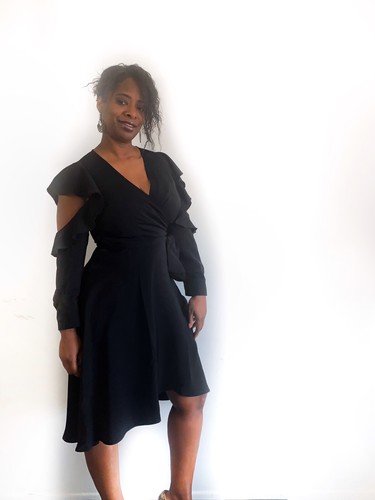 Eloquii black Plus Curvy Wrap dress 