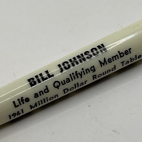 VTG 1961 Ballpoint Pen Bill Johnson Million Dollar Round Table Springfield MO