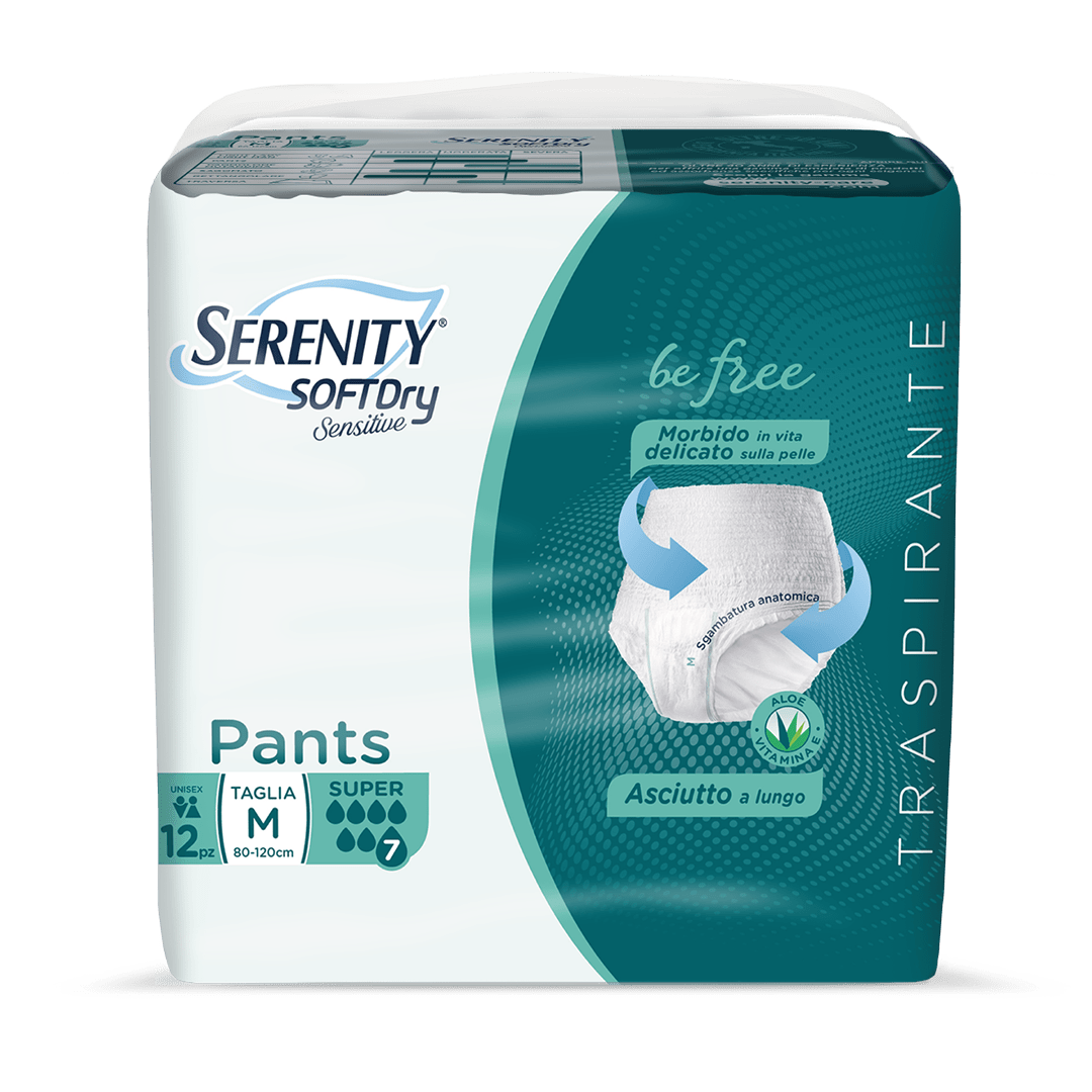 Serenity Soft Dry Pants SUPER M Pannoloni a Mutandina per Anziani Adulti Aloe
